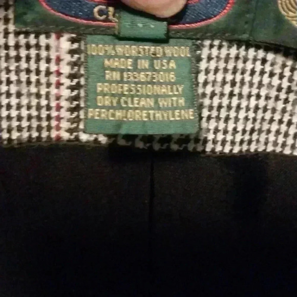 Vintage Embassy Row Double Breasted Blazer Womens 8 Wool Houndstooth - Picture 7 of 8